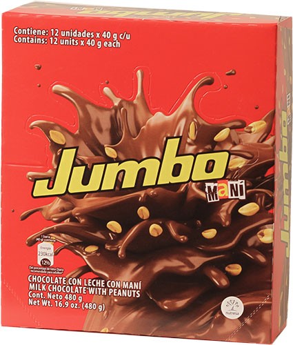 Chocolatinas Jumbo Mani 12 Unidades