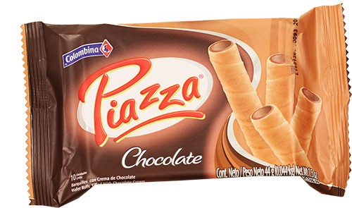 Barquillo Piazza Chocolate Colombina 44 Gr
