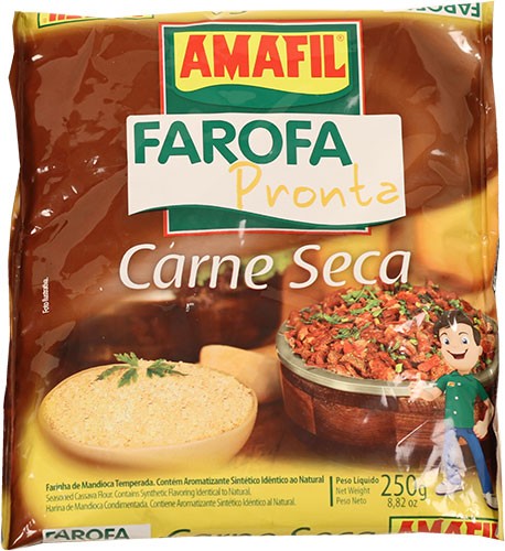 Farofa Pronta Carne Seca Amafil 250 Gr