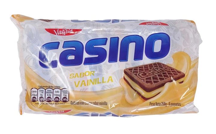 Galletas con crema CASINO sabor a COCO 6 /43 Gr