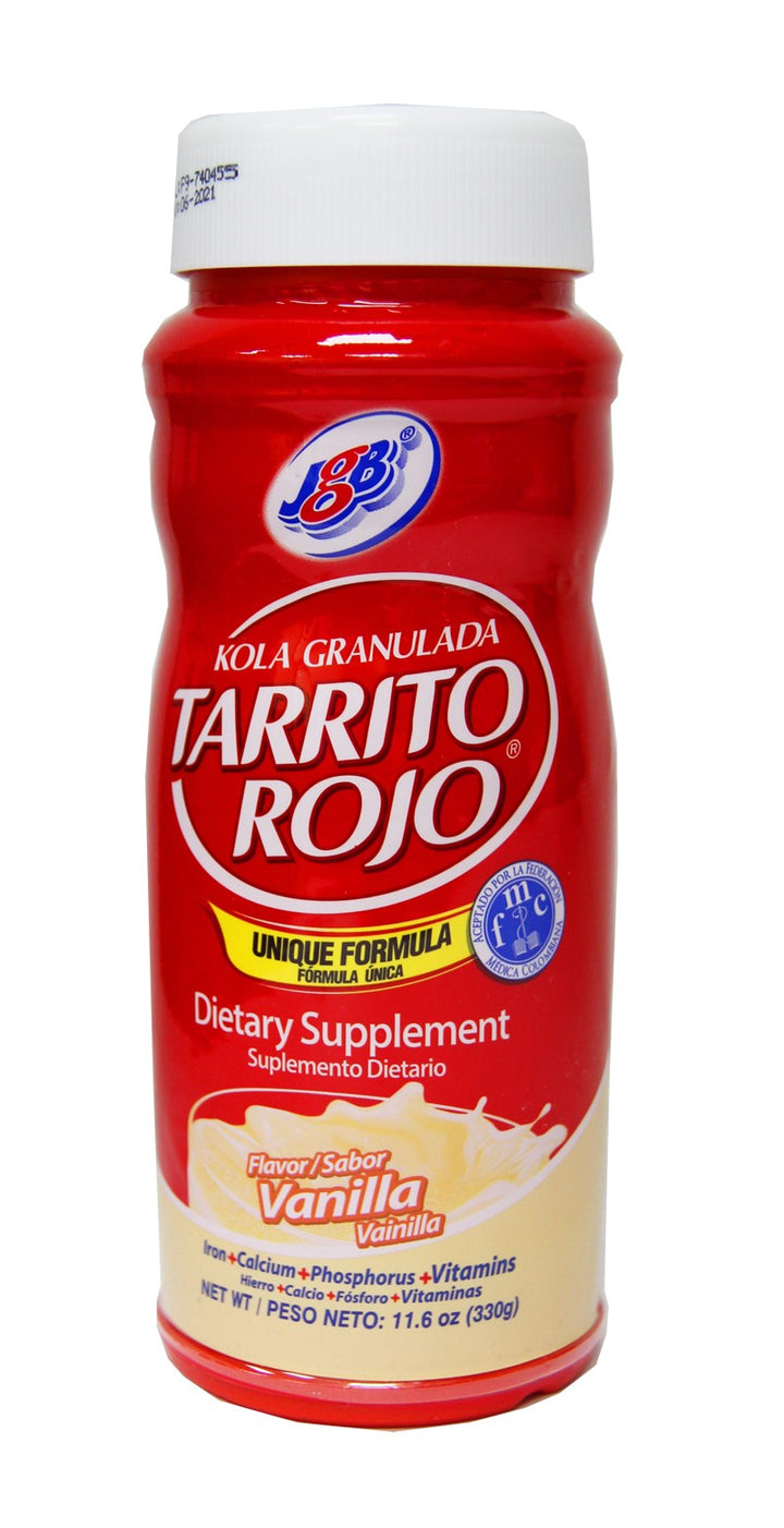 KOLA GRANULADA Tarrito Rojo, sabor a FRESA    11.6 Oz, JGB