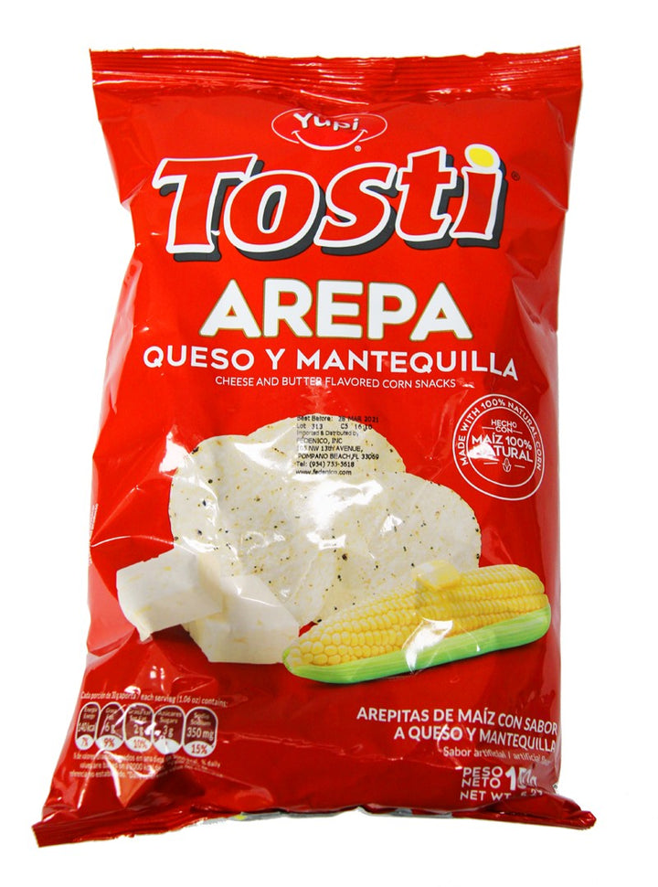 Tosti AREPA Queso y Mantequilla YUPI  150 Gr